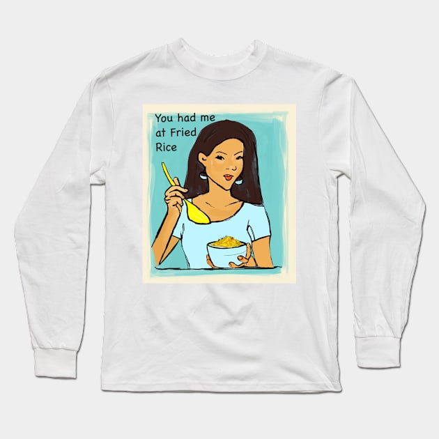 Fried Rice Long Sleeve T-Shirt by FunandWhimsy